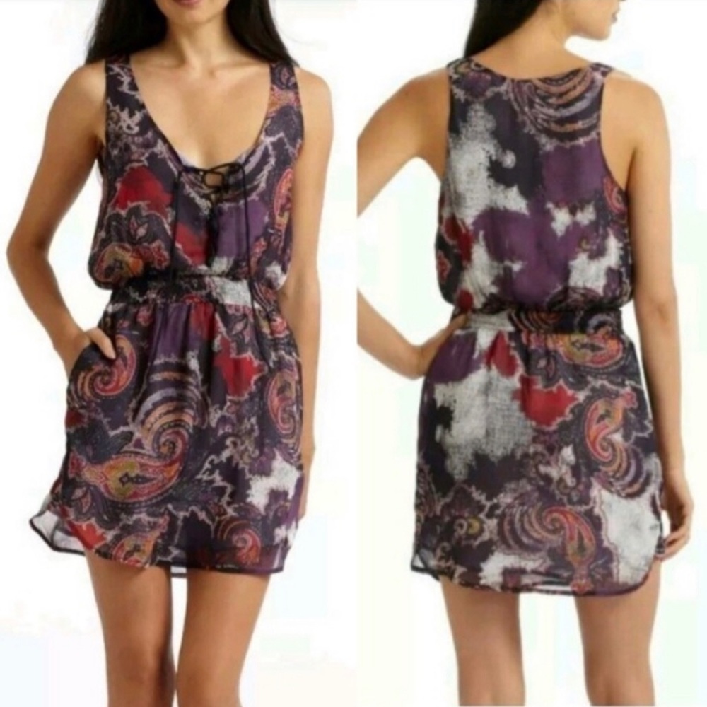 Free People Falling For Georgette Paisley Midi Dress S - Picture 3 of 16